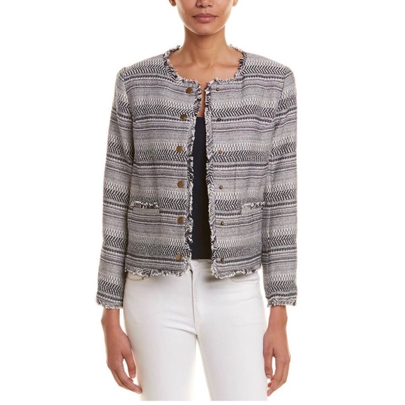 1. State Jackets & Blazers - 1.State Women’s Rustic Fringe Tweed Jacket Blazer